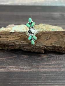 Kingman en argent sterling fait à la main avec bague en turquoise de buffle blanc Bijoux ajustables en pierres précieuses uniques pour femmes - Product Image 3