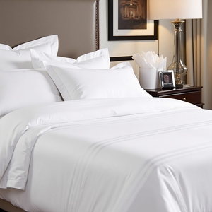 <b>Hotel</b> <b>Quality</b> Double Size <b>Duvet</b> Cover Soft Polycotton Blend with 3cm Satin Stripe Refined French Hem Size 210 X 230 cm - Product Image 1