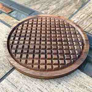 Posavasos de madera hechos a mano con diseño personalizado, madera de nogal, forma personalizada hecha en la India con calidad de exportación - Product Image 2