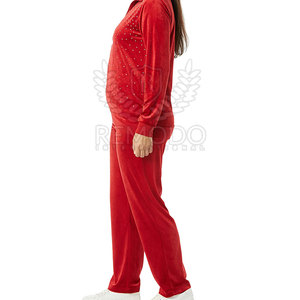 Conjunto de chándal con diamantes de imitación para mujeres activas Conjunto de pantalones y Sudadera con capucha elegante Perfecto para chándal de mujer - Product Image 2