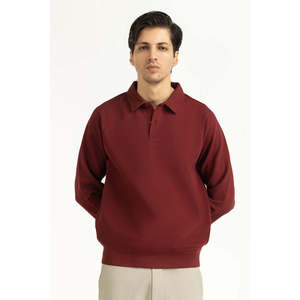 Polo para Hombre de Corte Regular, Alta Calidad, Ajuste Delgado, Seda y Spandex, Antiarrugas, con Cierre, Técnica Oscura, Color Sólido MN-PSH-WS25-014 - Product Image 6