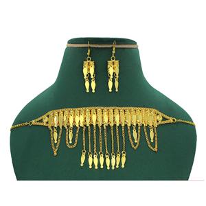 Necklace With Earrings Jewellery <b>Set</b> Goldplated Pure Brass High Quality Uae Dubai Made in India <b>Fashion</b> <b>Jewelry</b> Necklace - Product Image 2