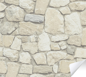 Made in Germany - Peel and stick <b>Wallpaper</b> <b>Stone</b> Beige Cream - Film Non Woven - <b>Self</b> <b>Adhesive</b> Brick <b>Wallpaper</b> - 8,40 x 0,53 m - Product Image 5