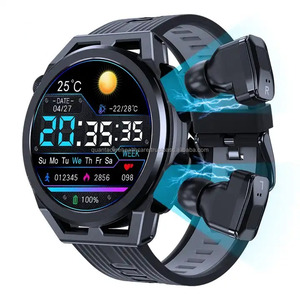 Qc T4 2in1 Tws Smart Watch Met Oordopjes Bluetooth Call Njh03 N18 128Mb Mp3 300Mah Grote Batterij Outdoor Sport Slimme Horloges 2024