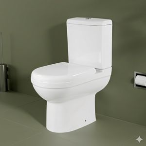 Inodoro de Cerámica Moderno de Dos Piezas Ballon, Versátil para Uso en Interiores y Exteriores, para Escuelas, Hospitales, Hoteles, Cocinas, Baños y Exteriores - Product Image 3