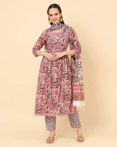 Proveedor Mayorista de Conjuntos de Kurti de Algodón Puro Estampado con Pantalón, Ropa Cómoda de Verano para Mujer, Exportación Global de Alta Calidad - Product Image 2