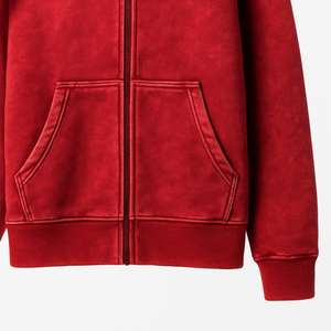 Venta al por mayor sudaderas con capucha personalizadas para hombres sudaderas con capucha de lavado ácido Vantage Faded Zip up Sun Fade Washed Heavy Hoodies hombres - Product Image 2