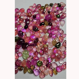 พลอยทัวร์มาลีนธรรมชาติหลากสีขนาด7มม. ถึง12มม. 182ชิ้นทรงลูกแพร์ทรงกลม Cabochon 292 CTS - Product Image 2