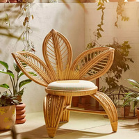 Chaises en rotin de style nordique uniques en forme de fleur naturelle Prix le plus bas Prêt à l'exportation pour enfants et adultes