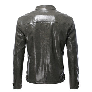 Reasonable Price Breathable Stand Collar Front Logo <b>Lightweight</b> <b>Men</b> Leather <b>Jacket</b> Outdoor Use Winter Wholesale - Product Image 2