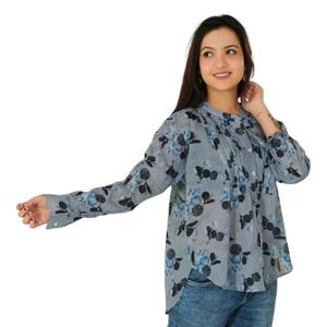 Impresión digital Algodón Mujeres Top Diseñador Top Tamaño libre Hippie Summer Wear camisas formales Blusa de manga larga - Product Image 2
