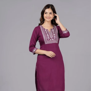 Top Quality Women Kurti <b>Dress</b> Stylish Design V-neck Long Sleeve Women's <b>Dress</b> For Party Wear Gift For Her - Product Image 1