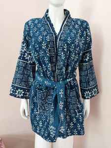 Estilo Vintage Chaquetas Kantha Imprimir Nueva Colección Albornoz de algodón puro Midi Longitud Cintura natural Vestidos casuales al por mayor - Product Image 6