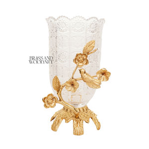 Jarrón Decorativo de Lujo en Latón Dorado y Cristal, Elegante Adorno para el Hogar - Product Image 1