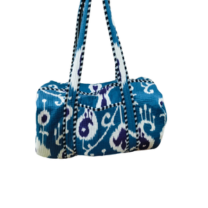 Sac de voyage week-end imprimé Jaipuri grande capacité, sac fourre-tout de sport et de gym, sac de voyage avec fermeture éclair, en tissu maille polyester pour fitness et activités de plein air - Product Image 1