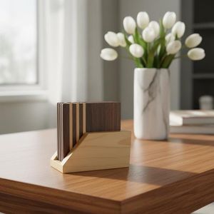 Posavasos Cuadrados de Madera Modernos y Minimalistas, Duraderos, de 300 mm de Diámetro, para Hogares Elegantes, Protegen las Superficies de las Mesas de Derrames, Acabado Natural - Product Image 2