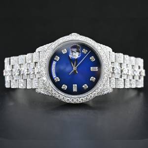 Meilleure vente Montre à diamant incolore unisexe de haute qualité Moissanite glacée caractéristique de la date automatique en acier inoxydable nouvelle vente en gros analogique - Product Image 6