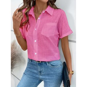 เสื้อเชิ้ตแขนสั้นผู้หญิง 34978 -สีชมพู - Product Image 2