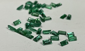 Émeraude naturelle de qualité supérieure du Zambie, taille baguette 3x5 mm, lot de pierres vertes vives - Product Image 4