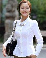 Chemisiers de travail pour femmes OEM, qualité supérieure, grandes tailles, broderie, perles, boutons, 100% coton biologique, printemps été