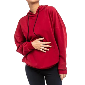 Oversized Heavyweight Cotton Blend Winter Hoodie for Women Custom Embroidery Option <b>Distressed</b> Hem Relaxed Streetwear Fit Lined - Product Image 3