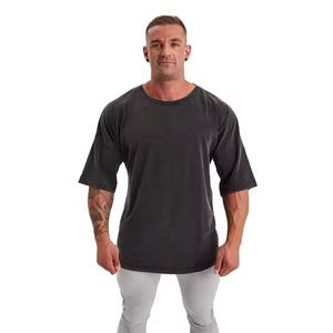 Camiseta Lisa Bordada de Alta Calidad, Camiseta de Algodón Grueso 100% Personalizada para Hombre, Talla Grande, Estampada - Product Image 1
