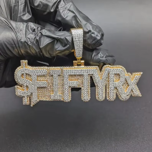 Luxury Custom Letter 925 Sterling Silver Pendant Iced Out VVS Moissanite Diamond Hip Hop Personalized Penadnt For Unisex Wear - Product Image 1