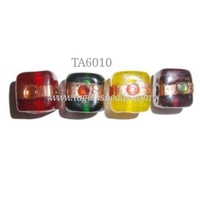 Perles de verre rondes multicolores faites à la main taille 8mm motifs assortis cristal et acrylique matériel pour l'artisanat fabrication de bijoux prêt à l'emploi