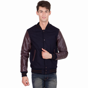 Sudadera con Capucha de Béisbol para Hombre, de Alta Calidad, Fabricada por OEM, en Tela Chenilla, con Mangas de Cuero Bordadas, Gran Venta, para Invierno - Product Image 1