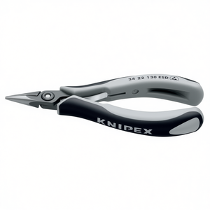 Pince de précision électronique Knipex avec tête polie ESD, poignées polies, poignées multi-composants, mâchoires demi-rondes - Product Image 2