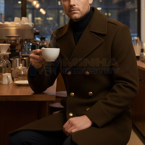 Produits tendance Manteau long pour homme Qualité supérieure Vêtements d'hiver Manteau long pour homme Style trench classique Manteau long pour homme - Product Image 6