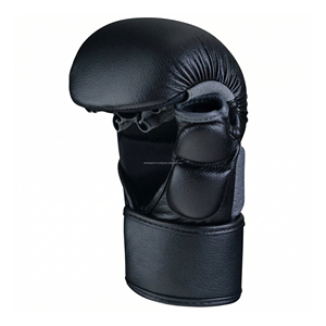 Gants de combat MMA Dwelt Gears Pro en cuir PU, demi-doigts, rembourrage renforcé, entraînement de combat, sparring, fermeture auto-agrippante, qualité supérieure - Product Image 2