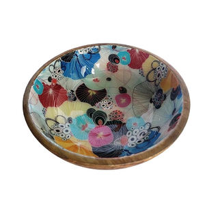 Factory Direct Wooden <b>Bowl</b> Printed Inside Decal Enamel <b>Wood</b> Fruit <b>Salad</b> <b>Bowl</b> Handmade Natural <b>Wood</b> <b>Salad</b> <b>Bowl</b> Eco Friendly - Product Image 6