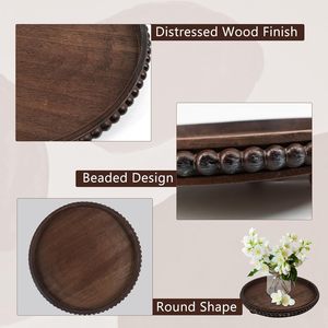 Bandeja de servicio de madera de acacia ecológica hecha a mano, diseño ligero para uso en interiores y exteriores, disponible a precio mayorista - Product Image 2