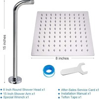 Cabezal de Ducha de Lluvia de Lujo en Acero Inoxidable SUS304 Negro, Cuadrado de 8 Pulgadas, para Proyectos Hoteleros