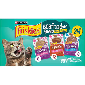 <span class=keywords><strong>อาหาร</strong></span><span class=keywords><strong>แมว</strong></span>เปียกเพียวริน่า ฟริสกี้ส์ ซีฟู้ด เฟฟส์ แพ็คหลากหลายรสชาติในซอส - Product Image 1
