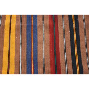 Alfombra Turca Vintage de 2.1x22.3 pies, Alfombra Kilim Marrón con Diseño Floral - Product Image 5