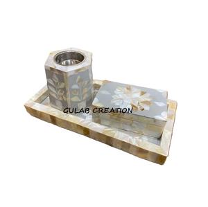 Ensemble Bakhoor de Luxe avec Incrustation de Nacre, Plateau Décoratif, Brûleur d'Encens Religieux, Boîte de Rangement pour Parfum d'Ambiance Arabe - Product Image 2