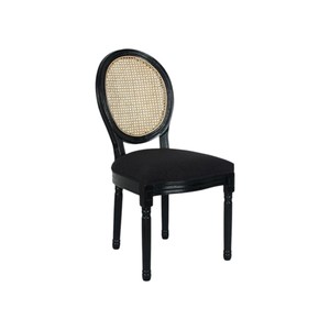Banquet Provence <b>Chair</b> <b>Black</b> Frame and Upholstered Seat - Product Image 1