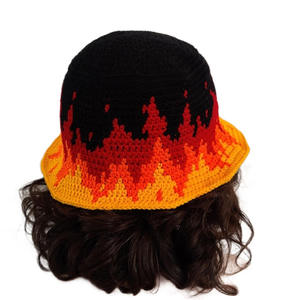 Sombrero de pescador bordado a mano con diseño de llama, unisex, de verano, con visera ancha, de algodón, estilo imagen de fuego, teñido liso, para uso diario. - Product Image 5