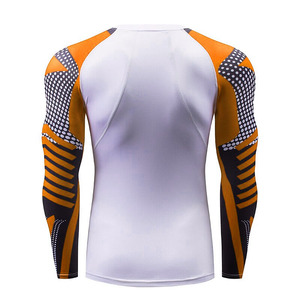 Fabricant OEM vêtements de sport MMA Rash Guard pour hommes impression 3D Sublimation Compression manches longues Rash Guard - Product Image 3