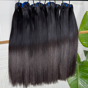Extensiones de Cabello Humano Liso Natural de Primera Calidad, Color Natural, Suaves y Lisas, con Puntas Completas para Coser y Hacer Pelucas - Product Image 1