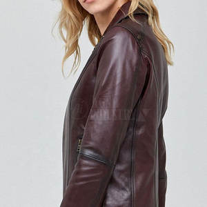 Vente directe d'usine Veste en cuir pour femmes Hiver Matériel durable Taille personnalisée Veste en cuir pour femmes pour la vente en ligne - Product Image 5