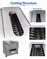 Nueva Máquina Cortadora de Carne Comercial Automática con Cuchilla de Acero Inoxidable para Costillas de Cerdo, Carne Fresca, Alta Eficiencia, Cuchilla Extraíble