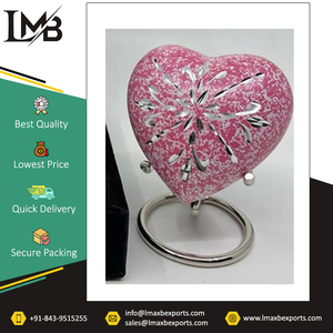 Exclusive Range of <b>Top</b> Quality Memorial Ashes Urn Custom Finish American Style Aluminium Material <b>Heart</b> Cremation Urns - Product Image 2