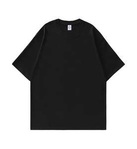 T-shirt oversize à coupe ample en coton, épaules tombantes, streetwear, col côtelé, logo personnalisé, t-shirt vierge pour homme, vente chaude - Product Image 6