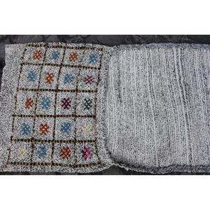 Tapis Vintage Turc Rustique Blanc 2 X 5,4ft Patchwork Unique Accent Décoratif pour Bohème Ferme Style Maisons - Product Image 3