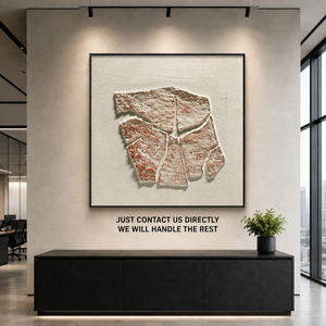 Neutral Beige Hand Painted Textured Oil Painting 3D Sculptural Relief Abstract <b>Wall</b> Art for Hotel Home Interior Design Project - Product Image 1