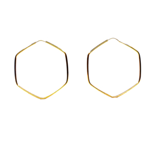 Women's Elegant Hexagon <b>Silver</b> 925 <b>Earrings</b> Handmade <b>Wedding</b> & Party Wear With Gold Plating Daily Classic Accessory - Product Image 6