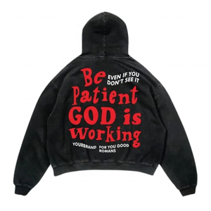 Sudadera con capucha lavada con estampado de piedra recién llegados alta calidad personalizada hombres peso pesado personalizado Vintage de gran tamaño ácido lavado con capucha - Product Image 2